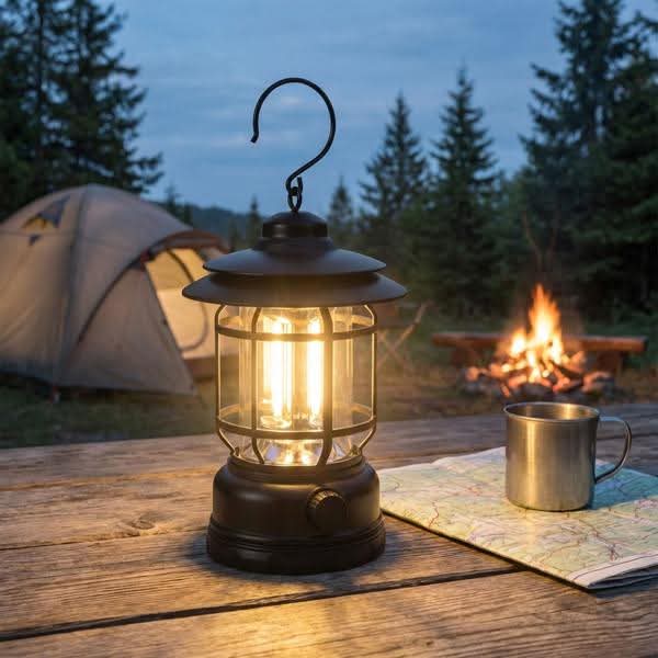 💡 LED Camping Lamp Vintage Portable Lantern