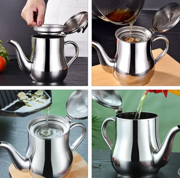 🛢️ Stainless Steel Oil Pot – স্টেইনলেস স্টীল তেল পট ( 550 ml )