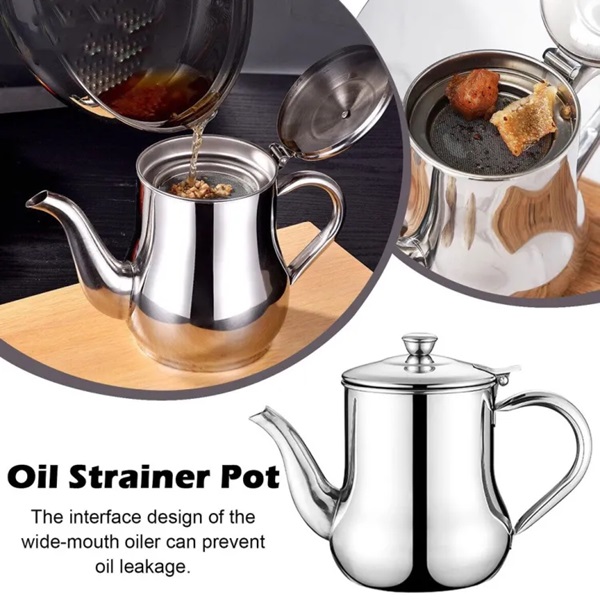 🛢️ Stainless Steel Oil Pot – স্টেইনলেস স্টীল তেল পট ( 550 ml )