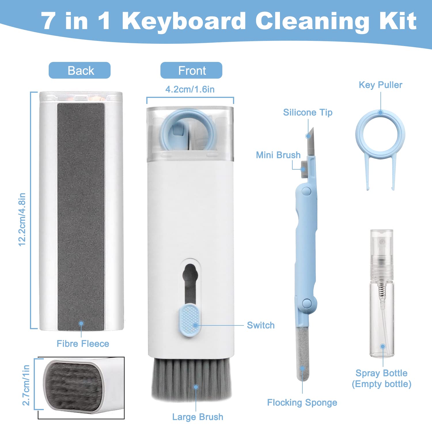 🧹 BlueWow 7 in 1 Cleaner Brush Kit -  ৭ ইন ১ ক্লিনার ব্রাশ কিট
