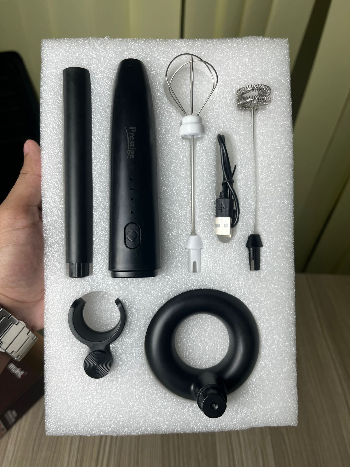 ☕ Prestige 2-in-1 Coffee Mixer with Stand  —  ২-ইন-১ রিচার্জেবল কফি মিক্সার ও স্ট্যান্ড