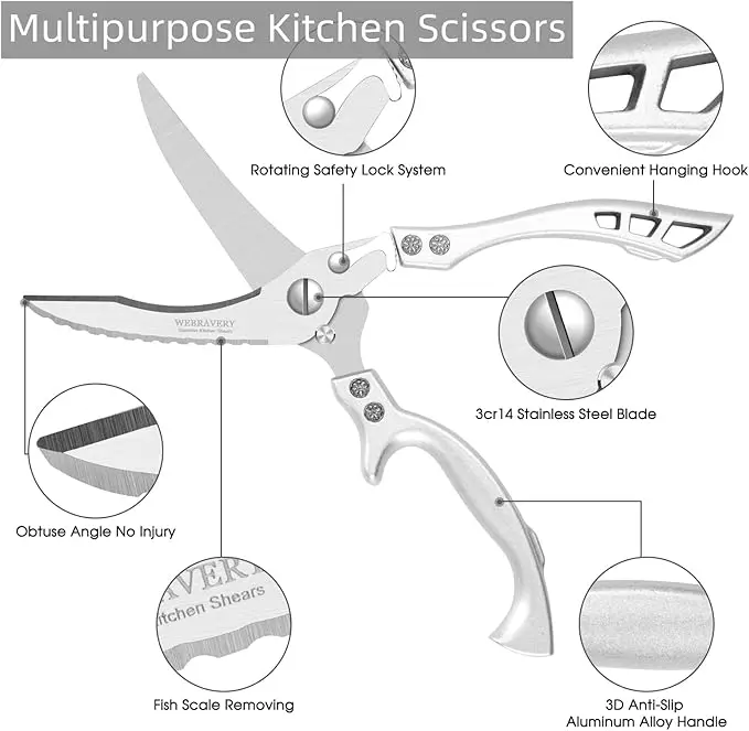 Powerful Chicken Bone Scissors Stainless Steel Cutter! 🍗🔪