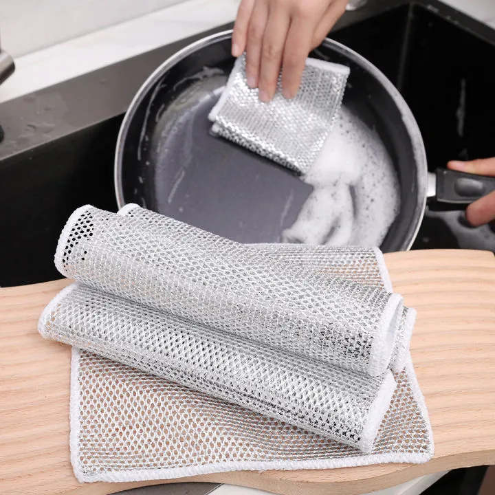 🧽✨ Double Layer Non-Scratch Wire Dishcloth Steel Scrubber! 🍽️✨