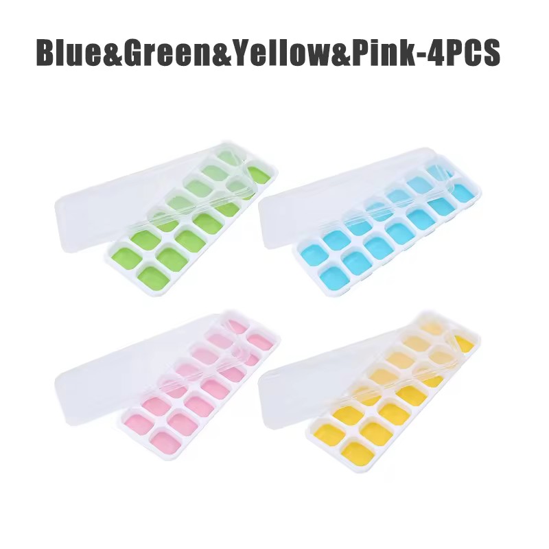 14 Grids Ice Cube Tray With Lid