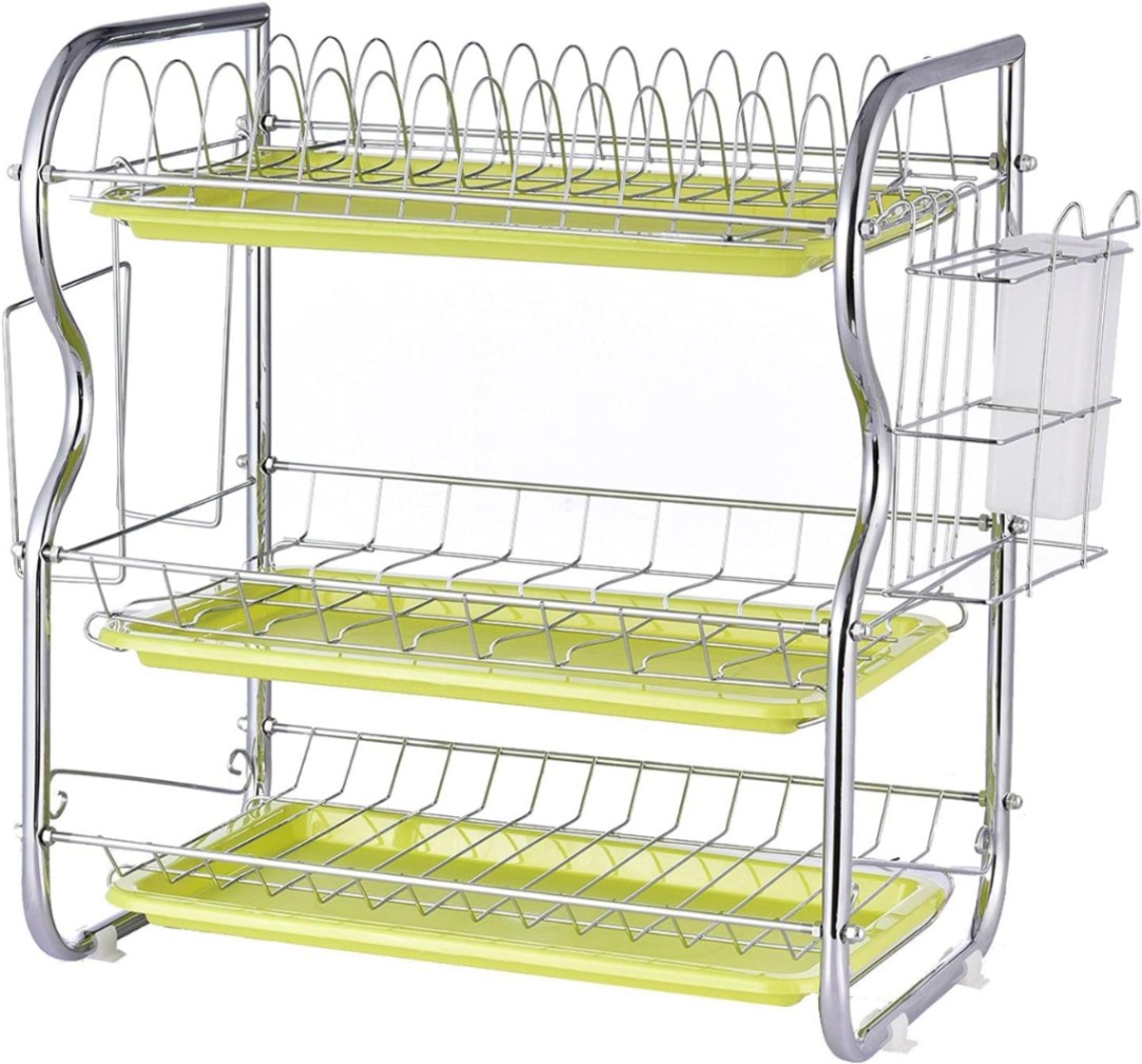 🍽️ 3-Tier Dish Drying Rack – ৩ স্তরের ডিশ ড্রাইং র‍্যাক ✨