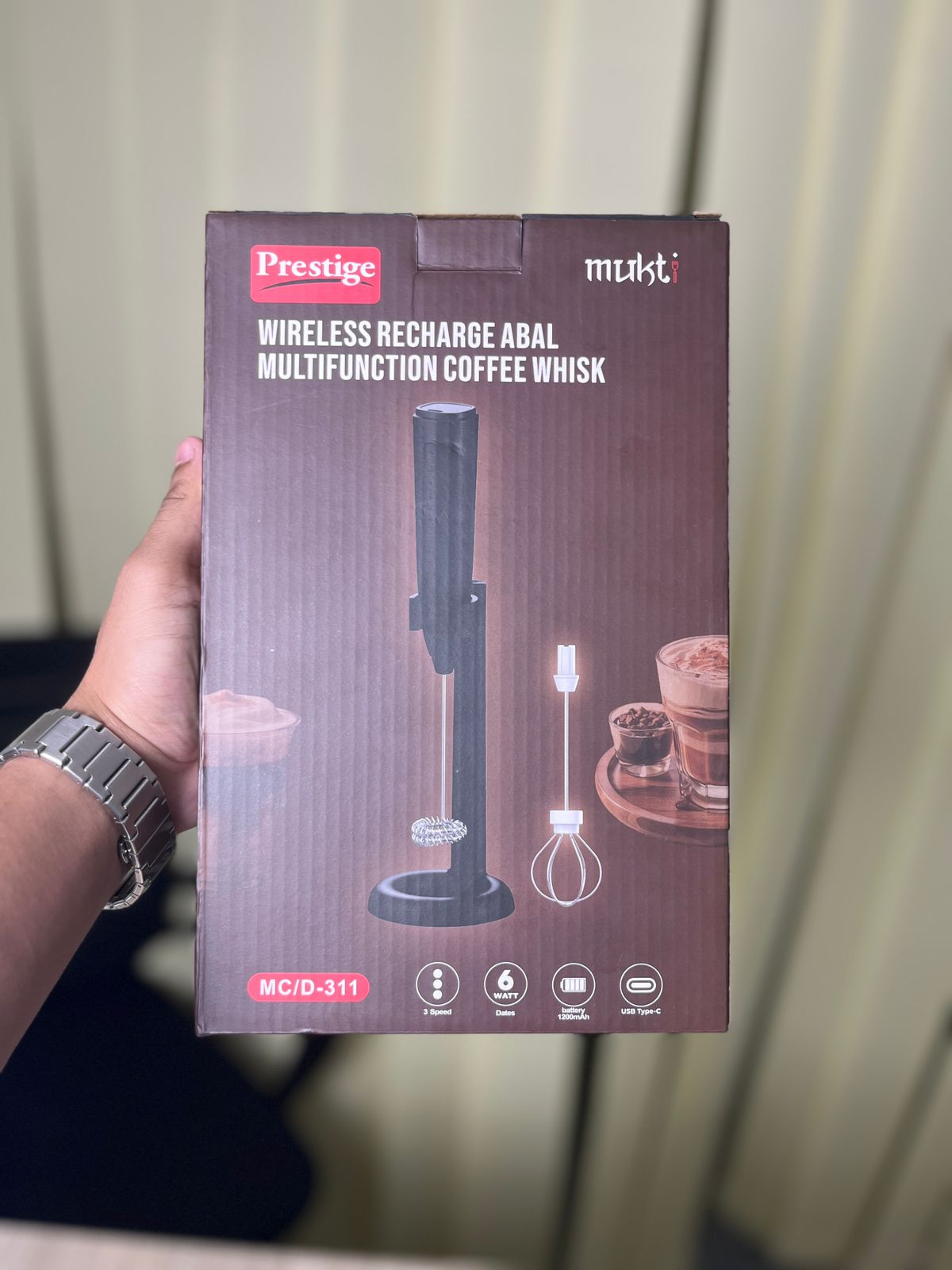☕ Prestige 2-in-1 Coffee Mixer with Stand  —  ২-ইন-১ রিচার্জেবল কফি মিক্সার