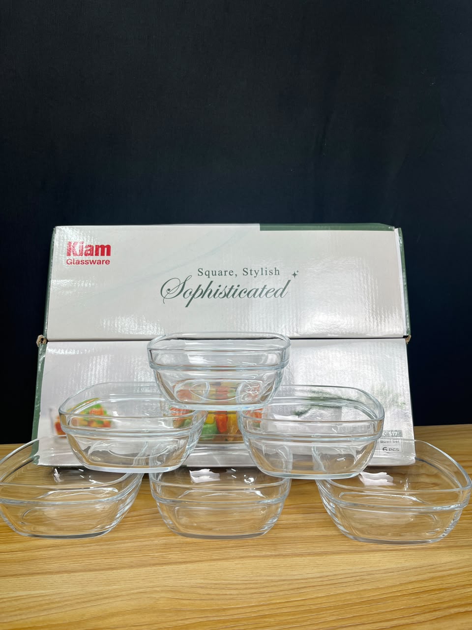 Kiam Crystal Clear Dessert Bowl Set (6 Pcs) – কিয়াম ক্রিস্টাল ক্লিয়ার ডেজার্ট বাটি সেট (৬ পিস)🍨