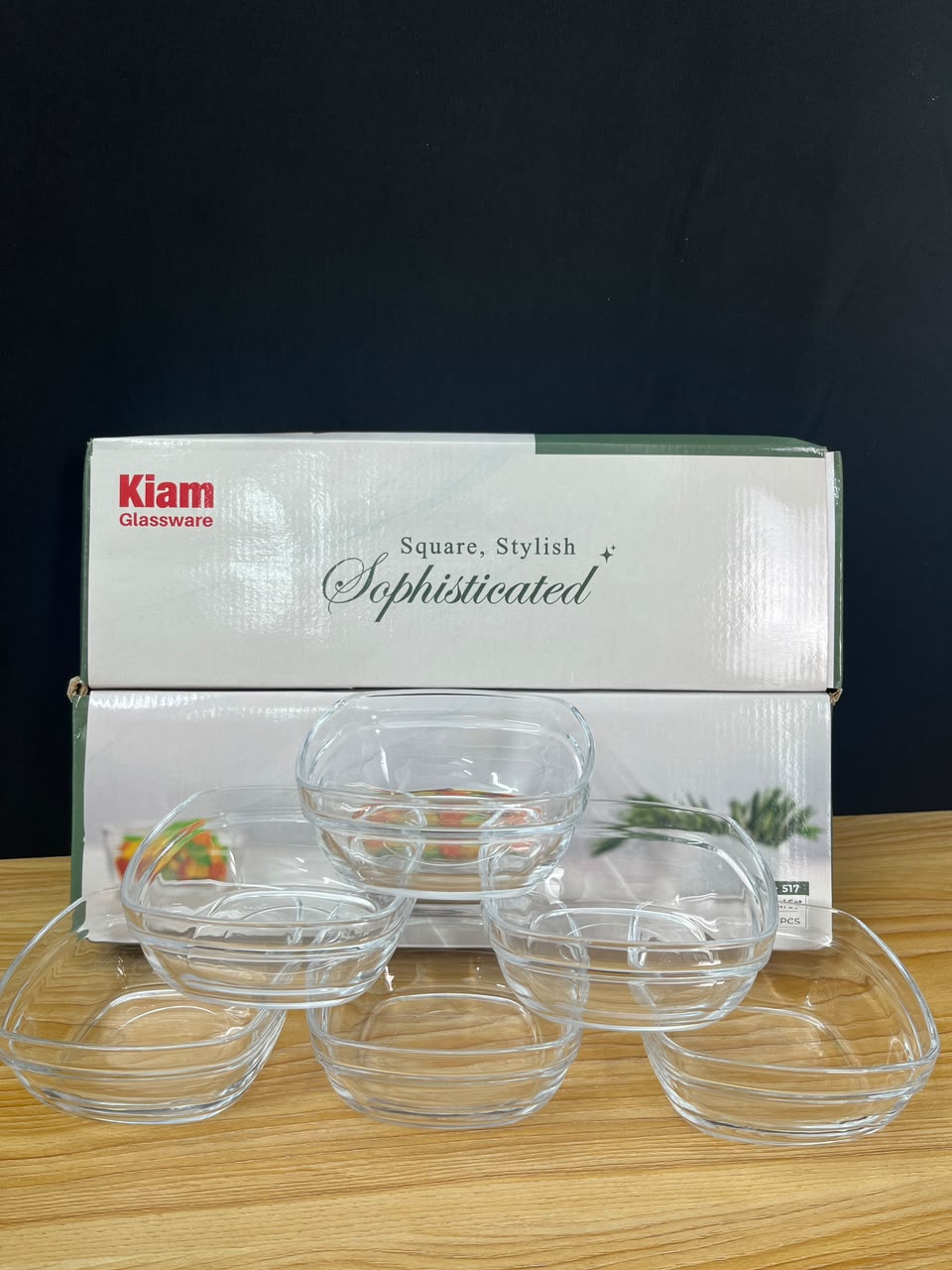 Kiam Crystal Clear Dessert Bowl Set (6 Pcs) – কিয়াম ক্রিস্টাল ক্লিয়ার ডেজার্ট বাটি সেট (৬ পিস)🍨