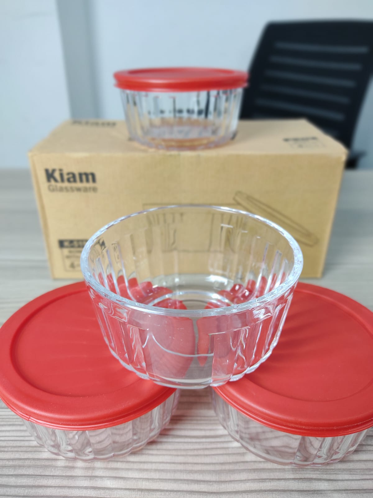 Kiam Crystal Clear Glass Bowl Set (4 Pcs) – ৪ পিস প্রিমিয়াম গ্লাস বোল সেট 🥣