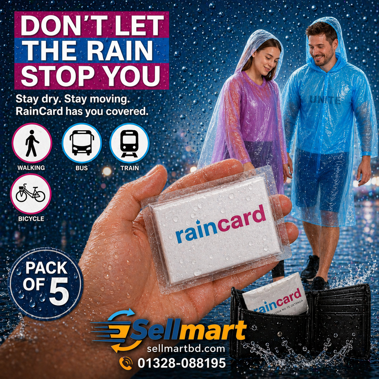 🌧️✨  RainCard Pocket Raincoat!