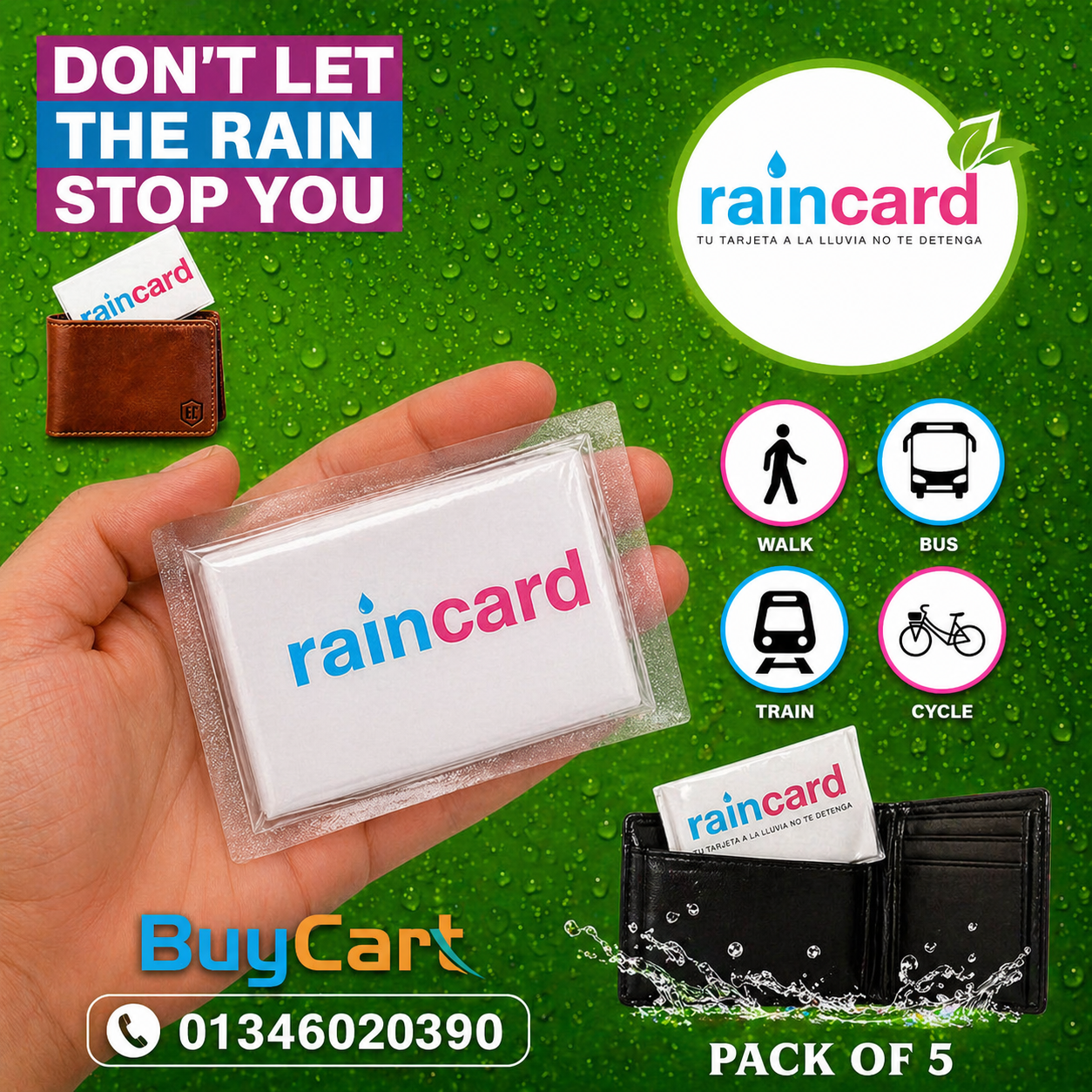 🌧️✨  RainCard Pocket Raincoat!