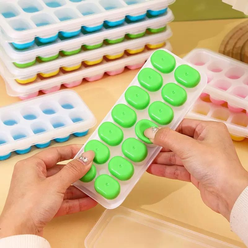 14 Grids Ice Cube Tray With Lid