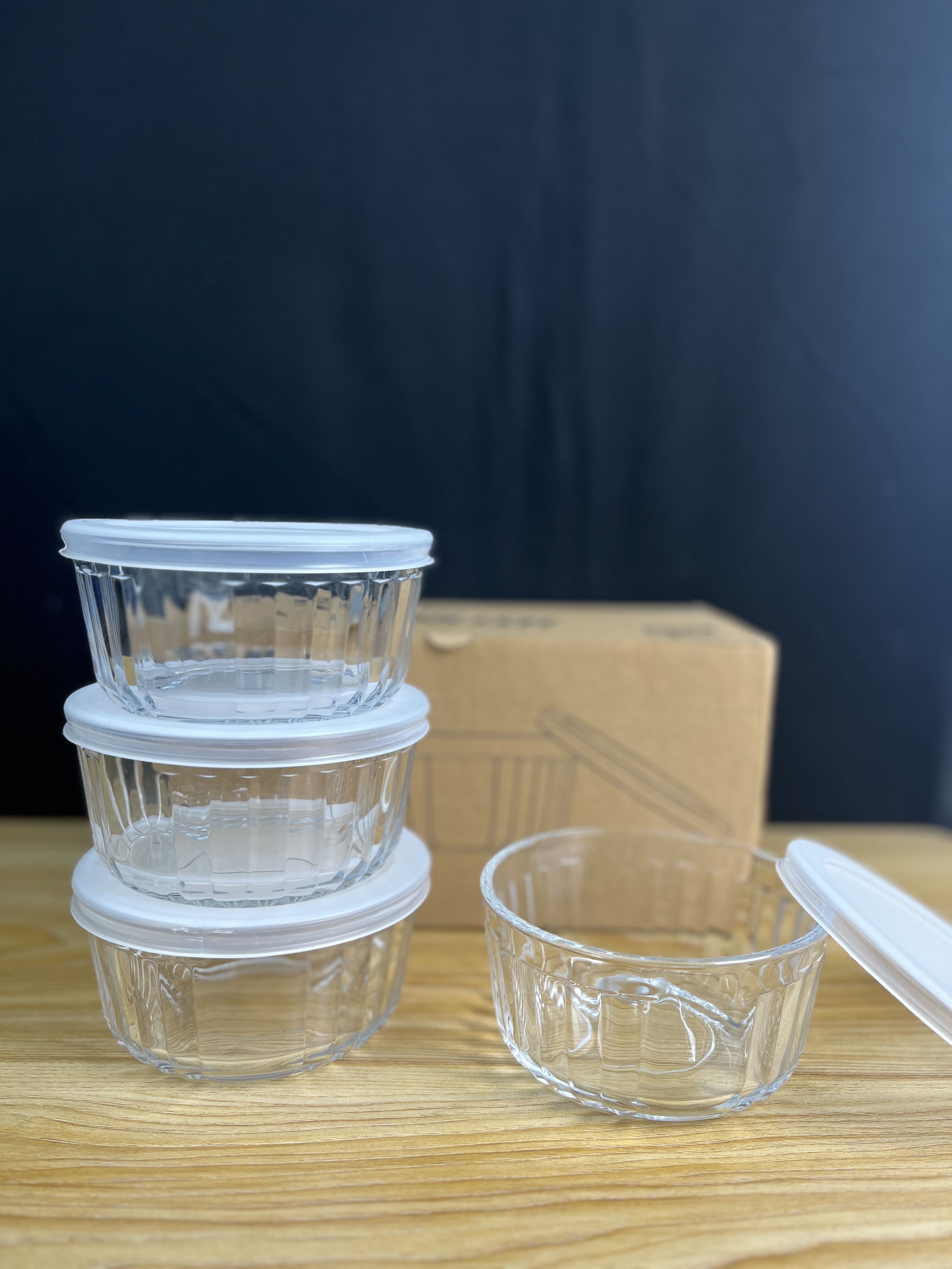 Kiam Crystal Clear Glass Bowl Set (4 Pcs) – ৪ পিস প্রিমিয়াম গ্লাস বোল সেট 🥣